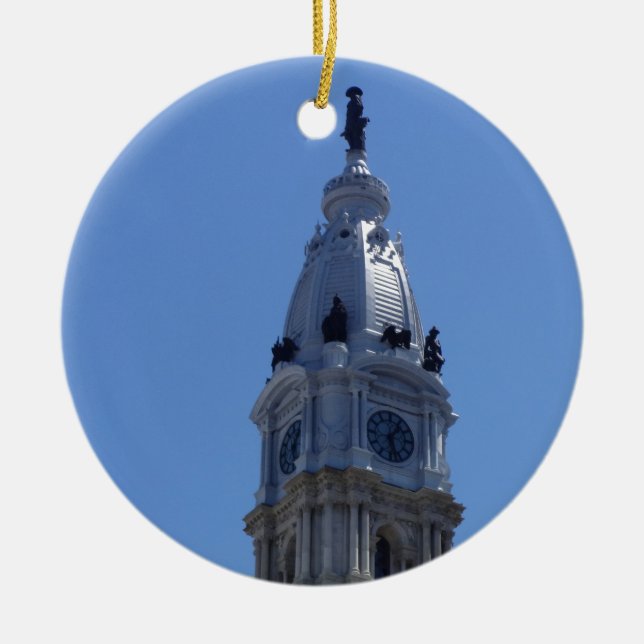 Philadelphia Ceramic Tree Decoration (Front)