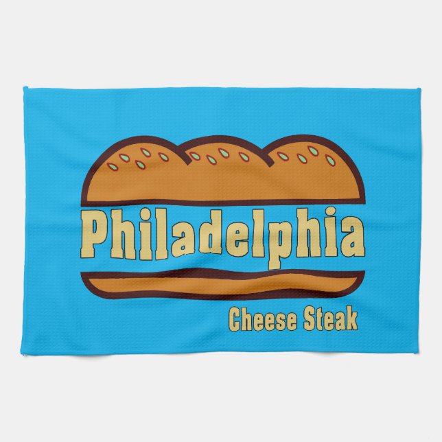 Philadelphia Cheese Steak design Tea Towel (Horizontal)