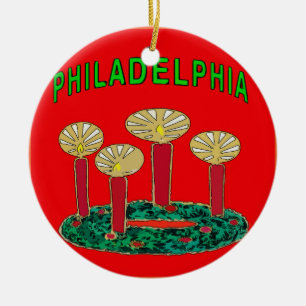 Philadelphia Christmas Tree Ceramic Tree Decoration