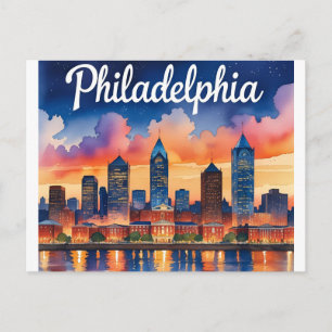 Philadelphia City Pennsylvania USA skyline Postcard