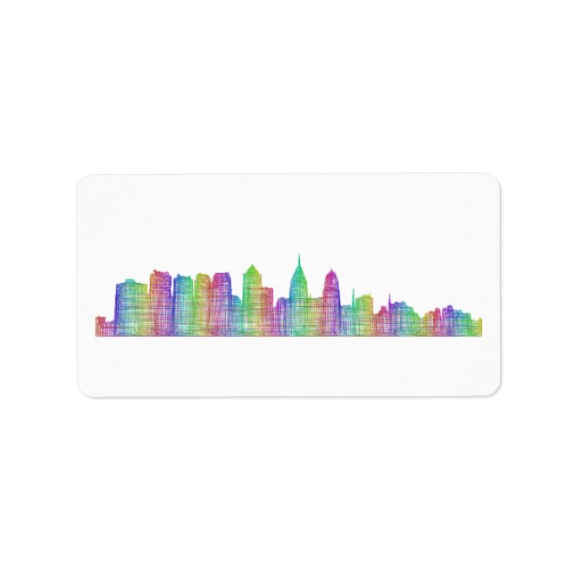 Philadelphia city skyline label (Front)