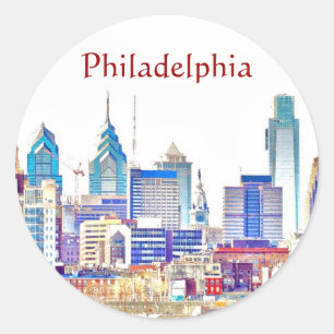 Philadelphia Colour Sketch Sticker