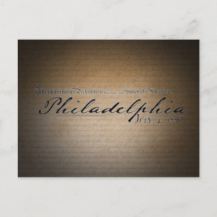 Philadelphia Declaration of Independence Postcard