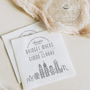 Philadelphia Deco Skyline   Wedding Event Napkins