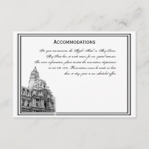 Philadelphia Destination Wedding Accomodations Enclosure Card