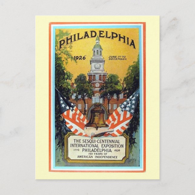 Philadelphia Exposition 1926 Vintage Postcard (Front)