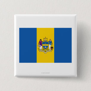 Philadelphia Flag 15 Cm Square Badge