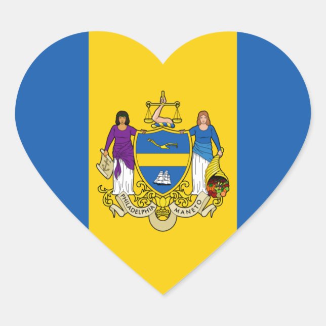 Philadelphia Flag Heart Sticker (Front)