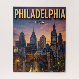 Philadelphia Liberty Bell and Skyline Jigsaw Puzzle