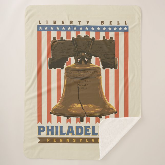 Philadelphia | Liberty Bell Sherpa Blanket (Front)
