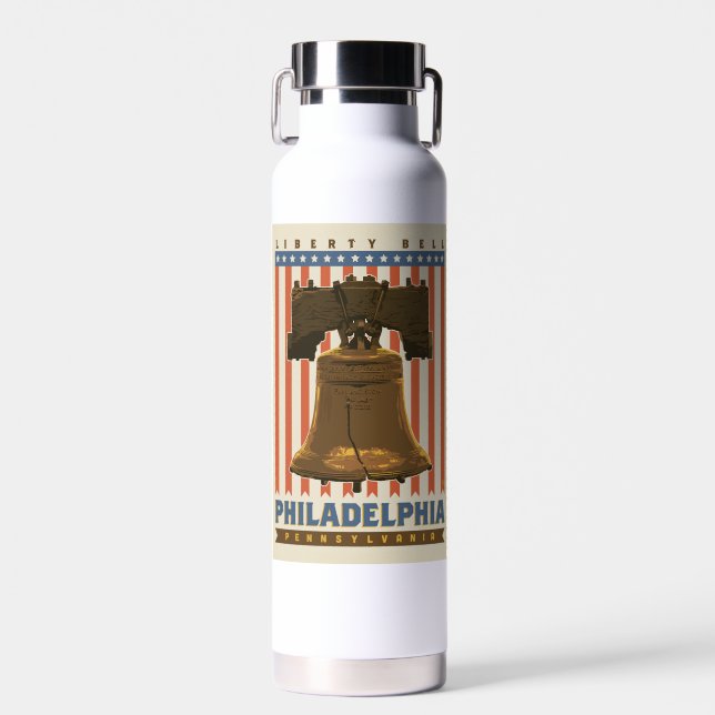 Philadelphia | Liberty Bell Water Bottle (Front)