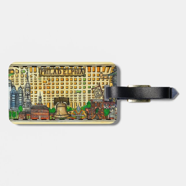 Philadelphia Map Luggage Tag (Back Horizontal)
