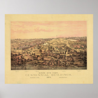 Philadelphia PA 1876 Centennial Bldgs Fairmount Pk Poster