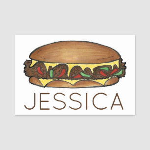 Philadelphia PA Cheesesteak Cheese Steak Sandwich Name Tag