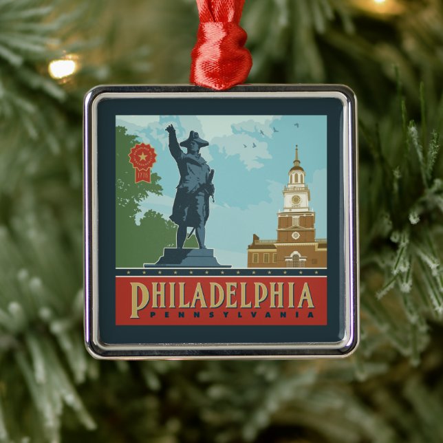 Philadelphia, PA | Independence Hall Metal Tree Decoration (Tree)