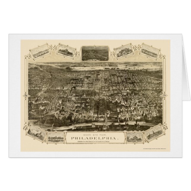 Philadelphia, PA Panoramic Map - 1876 (Front Horizontal)