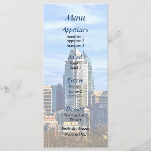 Philadelphia Pa Skyline II Wedding Menu