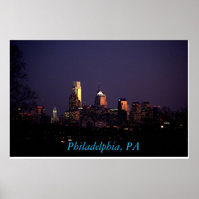 Philadelphia, PA skyline poster (Front)