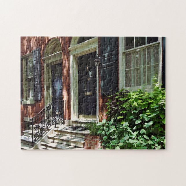 Philadelphia PA - Street in Society Hill Jigsaw Puzzle (Horizontal)