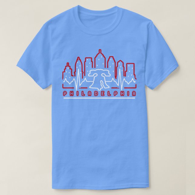 Philadelphia Patriotic EKG Heartbeat Philly Fan Fa T-Shirt (Design Front)