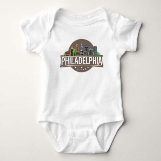 Philadelphia Pennsylvania Baby Bodysuit (Front)