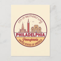 Philadelphia Pennsylvania City Skyline Emblem