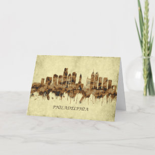 Philadelphia Pennsylvania Cityscape Holiday Card