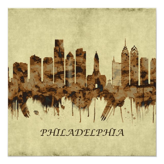 Philadelphia Pennsylvania Cityscape Poster (Front)