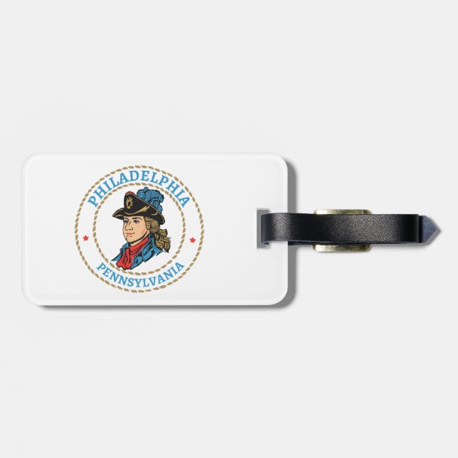 Philadelphia Pennsylvania Colonial Luggage Tag (Back Horizontal)