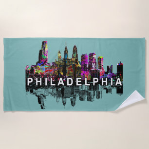 Philadelphia, Pennsylvania covered in graffiti Beach Towel