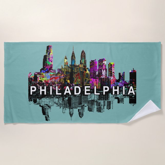 Philadelphia, Pennsylvania covered in graffiti  Beach Towel (Front)