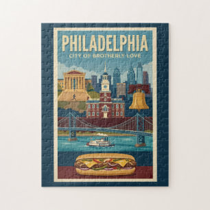 Philadelphia Pennsylvania Culture Illustration Art Jigsaw Puzzle
