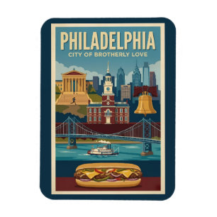 Philadelphia Pennsylvania Culture Illustration Art Magnet