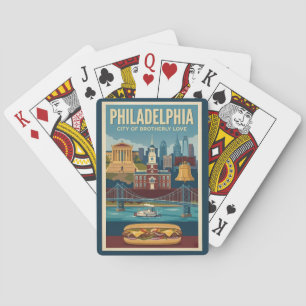 Philadelphia Pennsylvania Culture Illustration Art Playing Cards
