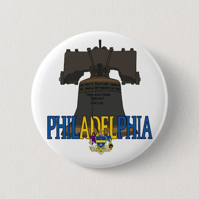 Philadelphia Pennsylvania Liberty Bell 6 Cm Round Badge (Front)