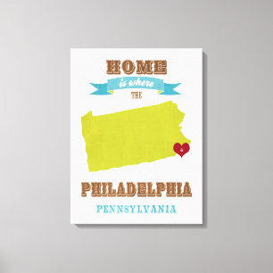 Philadelphia, Pennsylvania Map – Home Is Where T Canvas Print