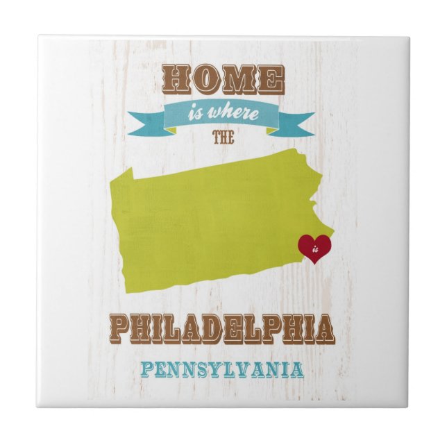 Philadelphia, Pennsylvania Map – Home Is Where The Tile (Front)