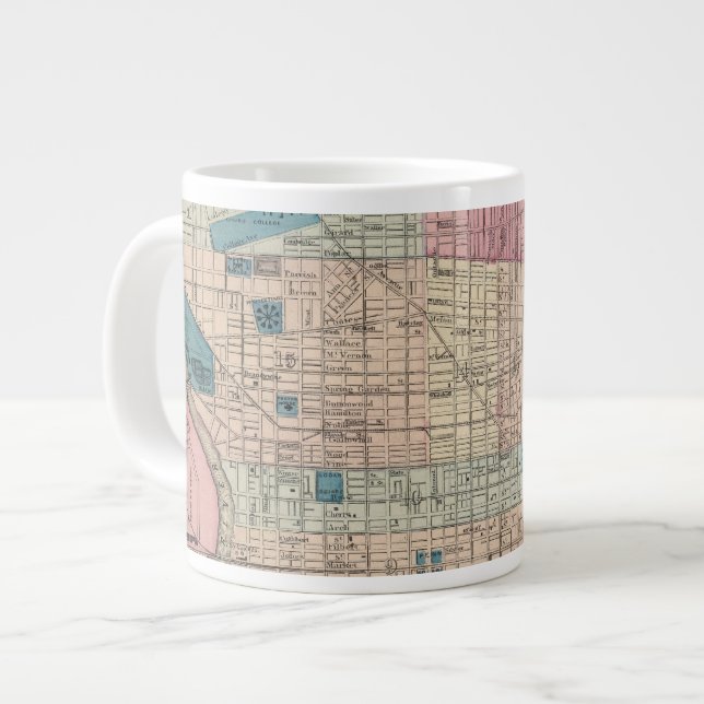 Philadelphia, Pennsylvania Map Large Coffee Mug (Front Left)