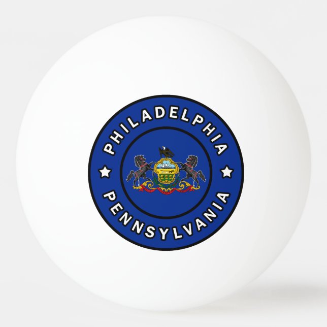 Philadelphia Pennsylvania Ping Pong Ball (Front)