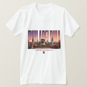 Philadelphia Pennsylvania Skyline City Name Travel T-Shirt