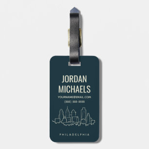 Philadelphia Pennsylvania Skyline Luggage Tag