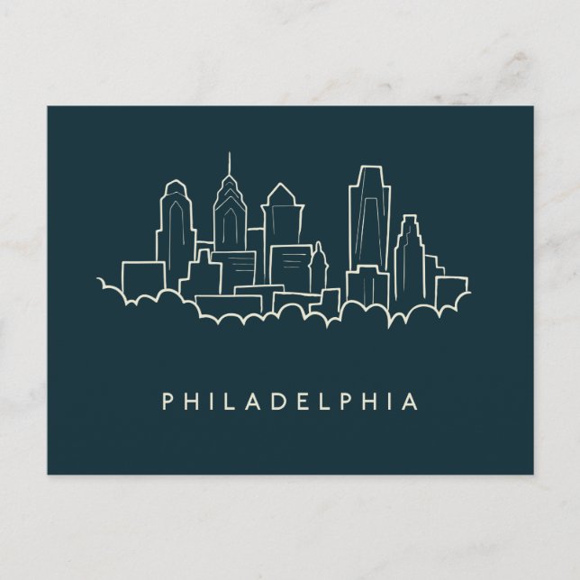 Philadelphia Pennsylvania Skyline Postcard (Front)