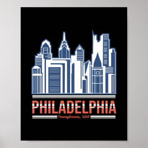 Philadelphia Pennsylvania Skyline Retro CityDesign Poster