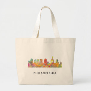 PHILADELPHIA PENNSYLVANIA SKYLINE WB1  - LARGE TOTE BAG