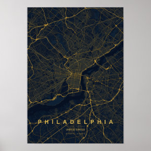Philadelphia Pennsylvania Stylised Map Print