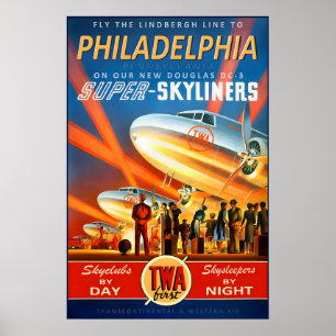 Philadelphia Pennsylvania Transcontinental Poster