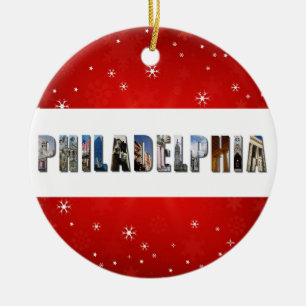 Philadelphia Pennsylvania Travel Photos Christmas Ceramic Tree Decoration
