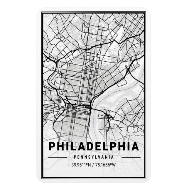 Philadelphia Pennsylvania USA Travel City Map Magnet (Vertical)