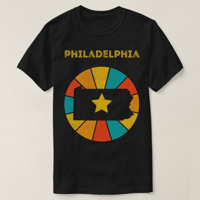 Philadelphia Pennsylvania Vintage Distressed Souve T-Shirt (Design Front)