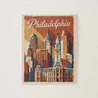 Philadelphia Pennsylvania Vintage Travel Jigsaw Puzzle